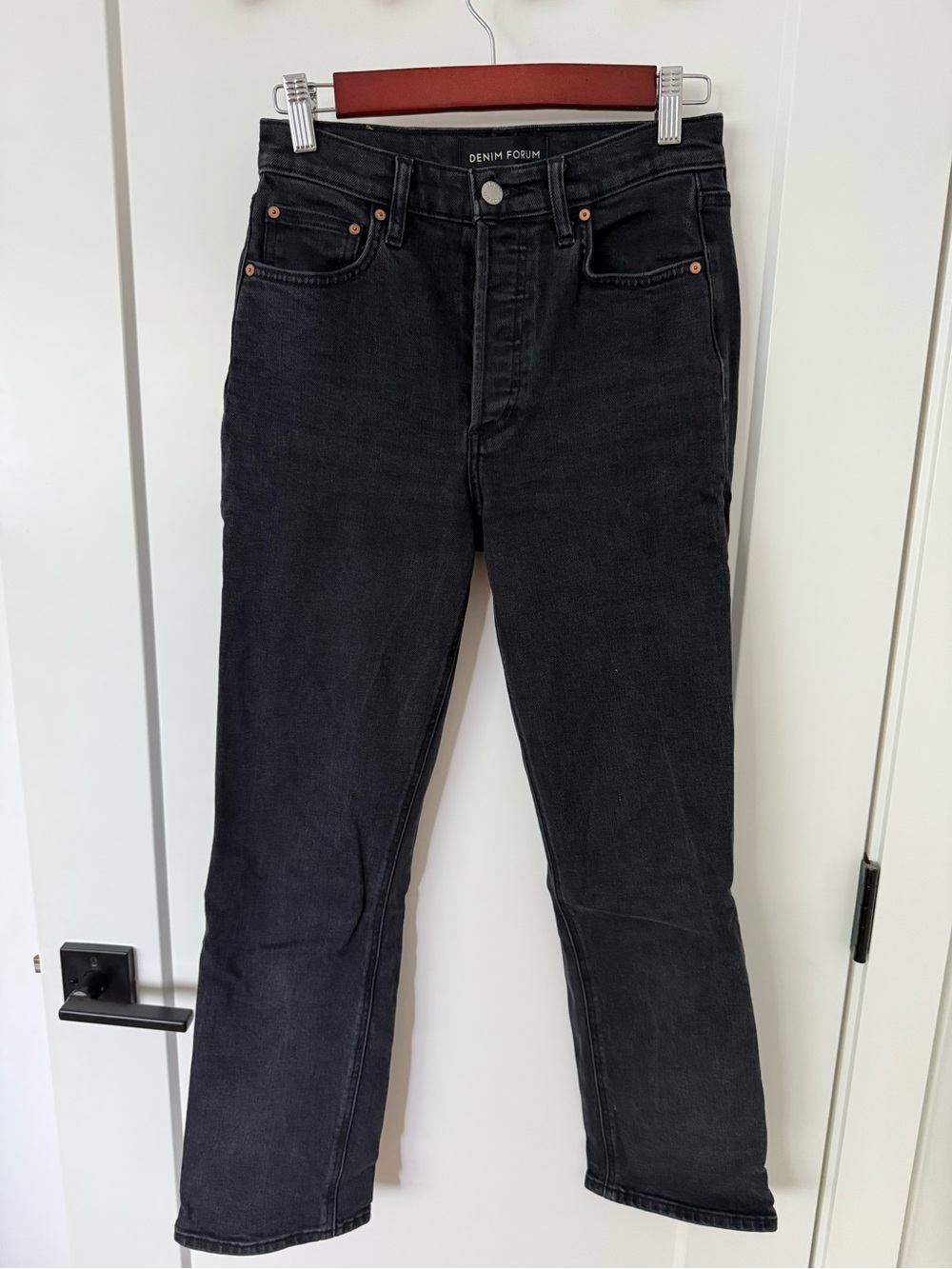 Denim Forum Women's Black Straight Jeans